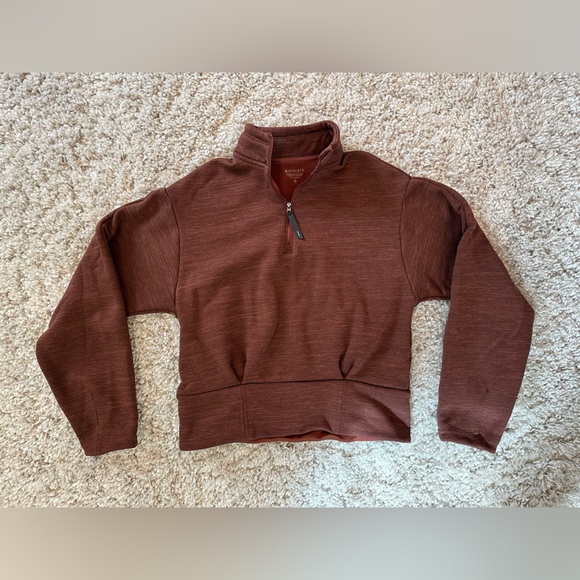 Athleta Tops - Athleta Brown Quarter-Zip Pullover Fleece